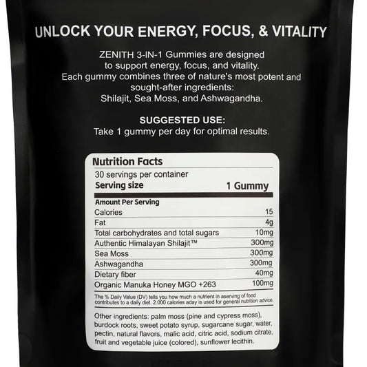 The Earth & Sea Blend – 3-in-1 Shilajit, Sea Moss, and Ashwagandha Gummies