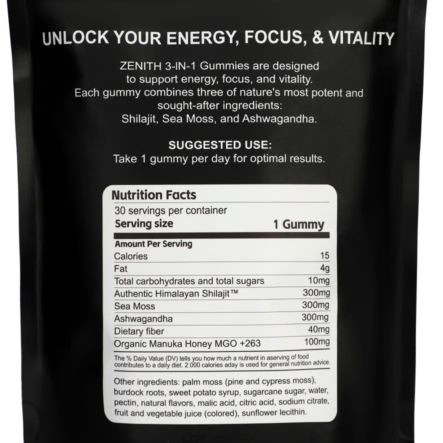 The Earth & Sea Blend – 3-in-1 Shilajit, Sea Moss, and Ashwagandha Gummies VIP