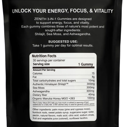 The Earth & Sea Blend – 3-in-1 Shilajit, Sea Moss, and Ashwagandha Gummies VIP