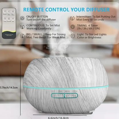 The Mist & Ember 550ml Diffuser – Ultrasonic Hydration with 7-Tone Ambient Glow VIP