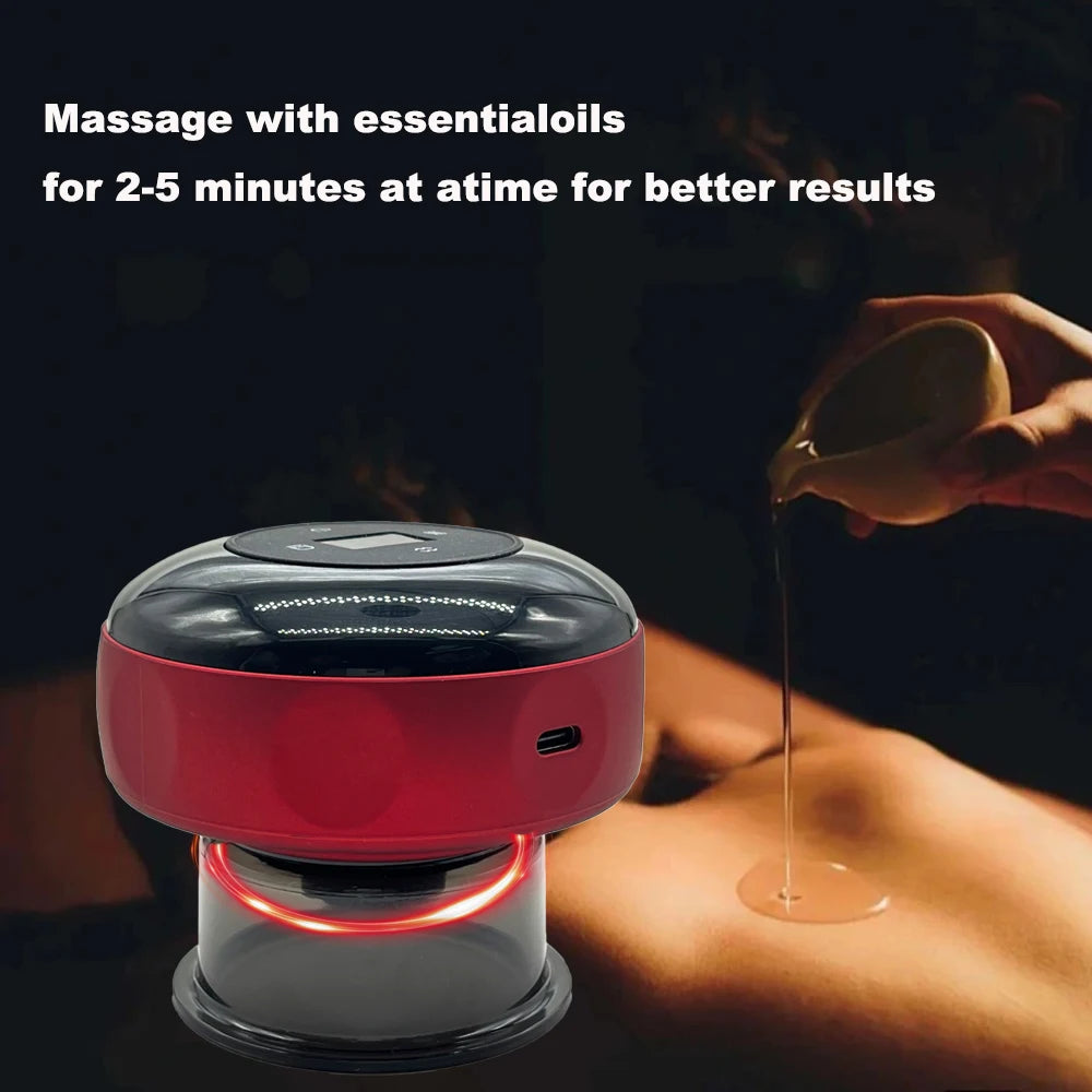 Smart Electric Vacuum Cupping Device Body Scraping Massager Heating Suction Cup Device Physical Fatigue Relief Beauty Health VIP