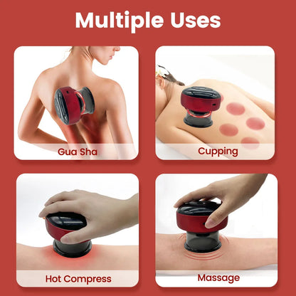 Smart Electric Vacuum Cupping Device Body Scraping Massager Heating Suction Cup Device Physical Fatigue Relief Beauty Health VIP